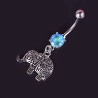 Fashion New Retro Elephant Belly Button Nail Totem Stainless Steel Accessories Wholesale main image 3
