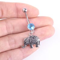 Fashion New Retro Elephant Belly Button Nail Totem Stainless Steel Accessories Wholesale main image 5