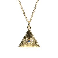 Devil's Eye Blue Eye Pendant Copper Inlaid Zircon Gold-plated Necklace main image 3