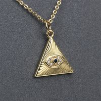 Devil's Eye Blue Eye Pendant Copper Inlaid Zircon Gold-plated Necklace main image 1