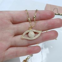New Creative Devil's Eye Copper Inlaid Zircon Gold-plated Necklace main image 3