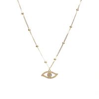 New Creative Devil's Eye Copper Inlaid Zircon Gold-plated Necklace main image 5