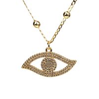 New Creative Devil's Eye Copper Inlaid Zircon Gold-plated Necklace main image 6
