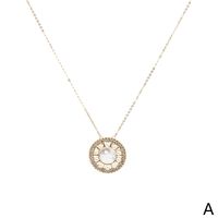 Fashion Mama Round Shell Pearl Pendant Copper Inlaid Zircon Gold-plated Necklace main image 6