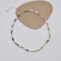 Retro Style Colorful Beaded Pearl Necklace main image 1