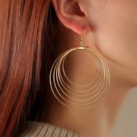 Fashion Simple  Geometric Multi-layer Alloy Hoop Earrings main image 1