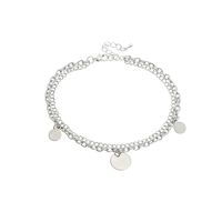 Fashion Double Layered Disc Pendant Anklet Simple Alloy Anklet main image 6