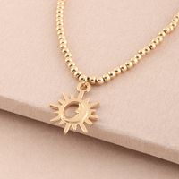 Retro Style Beads Chain Sun Moon Pendant Necklace main image 3