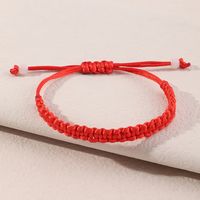 Fashion Simple Retro Solid Color Red Rope Beaded Bracelet main image 3
