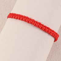 Fashion Simple Retro Solid Color Red Rope Beaded Bracelet main image 4