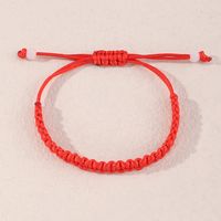 Fashion Simple Retro Solid Color Red Rope Beaded Bracelet main image 5