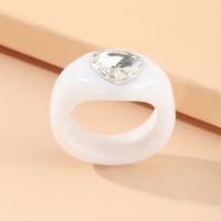 Fashion Resin Heart Zircon Jelly Color Women's Ring main image 4