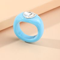 Fashion Resin Heart Zircon Jelly Color Women's Ring main image 5