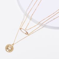 Retro Coin Elizabeth Pendant Multilayer Necklace Wholesale main image 3