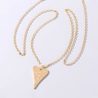 Star Moon Zircon Heart Pendant Copper Gold-plated Necklace main image 1