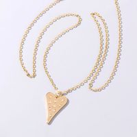 Star Moon Zircon Heart Pendant Copper Gold-plated Necklace main image 2