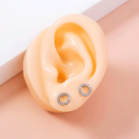 Fashionable Micro-set Zircon Round Basic Simple Round Gemstone Copper Stud Earrings main image 1