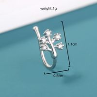 U-shaped Copper Micro-inlaid Zircon Leaves Nose Clip main image 5