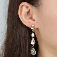 Women's Wholesale Long Tassel Natural Stone Pearl Alloy Earrings main image 1