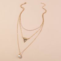 Triangle Color Abalone Shell Pearl Multilayer Necklace main image 5