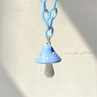 Fashion Multi-color Mushroom Pendant Necklace Simple Jewelry sku image 5