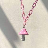 Fashion Multi-color Mushroom Pendant Necklace Simple Jewelry sku image 6