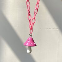 Fashion Multi-color Mushroom Pendant Necklace Simple Jewelry sku image 8