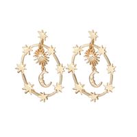 New Fashion Jewelry Sun Stars Moon Pendant Alloy Earrings sku image 1