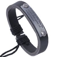 Simple Style Cross Letter Alloy Leather Alloy Men's Bracelets sku image 2