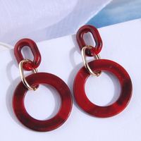 Simple Circle Pendant Resin Earrings sku image 1