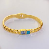 New Titanium Steel Bracelet Hollow Fashion Gold Plated Women's Jewelry Wholesale sku image 1