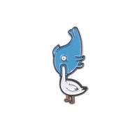 Creative Cartoon Color Long Beak Bird Alloy Paint Anti-lighting Pin sku image 1