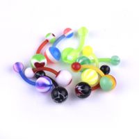 Uv Acrylic Multicolor Titanium Steel Belly Button Ring Color Piercing Jewelry sku image 4