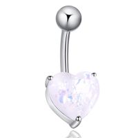 Fashion Resin Opal Heart-shaped Stainless Steel Navel Ring sku image 1
