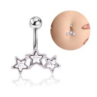 Wholesale Five-pointed Star Stainless Steel Belly Button Nails Body Piercing sku image 1