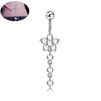 Piercing Jewelry Zircon String Flower Stainless Steel Pendant Navel Nail sku image 1