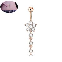 Piercing Jewelry Zircon String Flower Stainless Steel Pendant Navel Nail sku image 2
