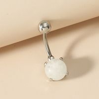 Fashion New Amethyst Pearls Imitation Opal Belly Button Rings sku image 1