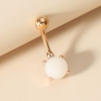 Fashion New Amethyst Pearls Imitation Opal Belly Button Rings sku image 2