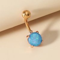 Fashion New Amethyst Pearls Imitation Opal Belly Button Rings sku image 3