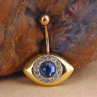 Fashion Retro Alloy Blue Eye Gold Plated Navel Nail sku image 1