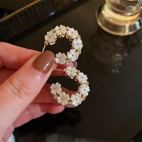 Fashion Diamond Flower Geometric C-shaped Alloy Earrings Wholesale main image 3