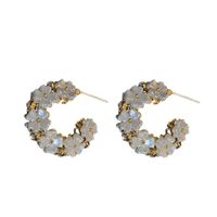 Fashion Diamond Flower Geometric C-shaped Alloy Earrings Wholesale main image 7