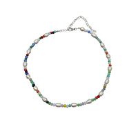 Retro Style Colorful Beaded Pearl Necklace sku image 1