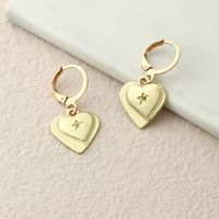 Fashion Geometric Heart-shaped Simple Star Alloy Drop Earrings sku image 1