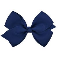 Fashion Simple Children's Solid Color Ribbed Bow Hair Accessories sku image 2