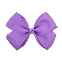 Fashion Simple Children's Solid Color Ribbed Bow Hair Accessories sku image 6