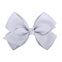 Fashion Simple Children's Solid Color Ribbed Bow Hair Accessories sku image 23