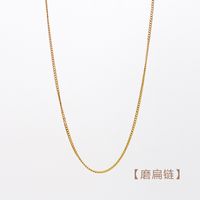 Mode Runden Titan Stahl Eingelegtes Gold Halskette sku image 6