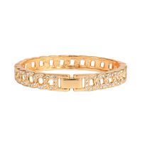 New Brass 14k Real Gold Plated Diamond Hollow Chain Copper Bracelet sku image 1
